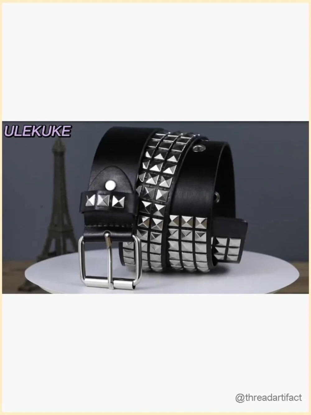 Punk Rock Rivet Studded Belt with Pyramid Studs